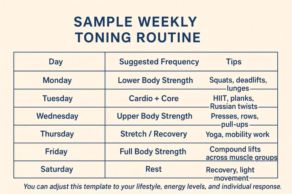 Achieving the Perfect Tone: How Often Should You Exercise for Results? 4 Weekly exercise Walsall plan graphic