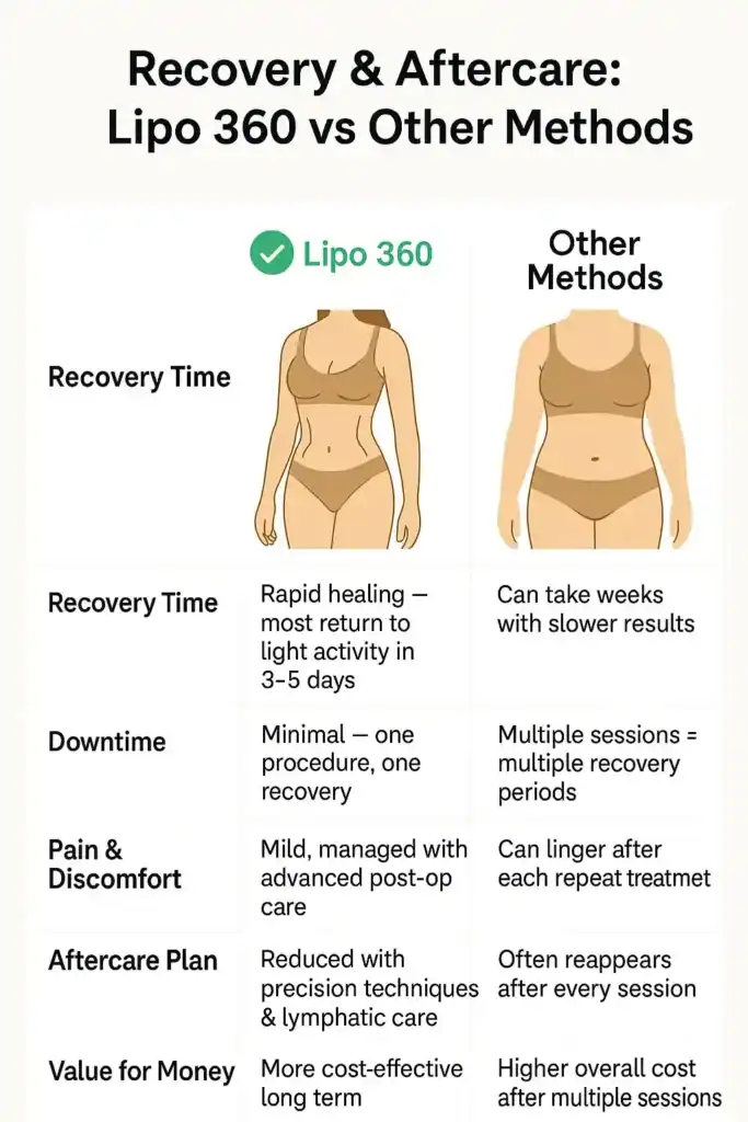 Recovery and Aftercare for Fat-Dissolving Surgery 2 Table to show fat dissolving injection aftercare Walsall
