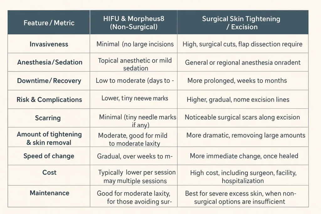 The Science of Skin Tightening 2 Table of skin tightening Walsall benefits compared to surgical options