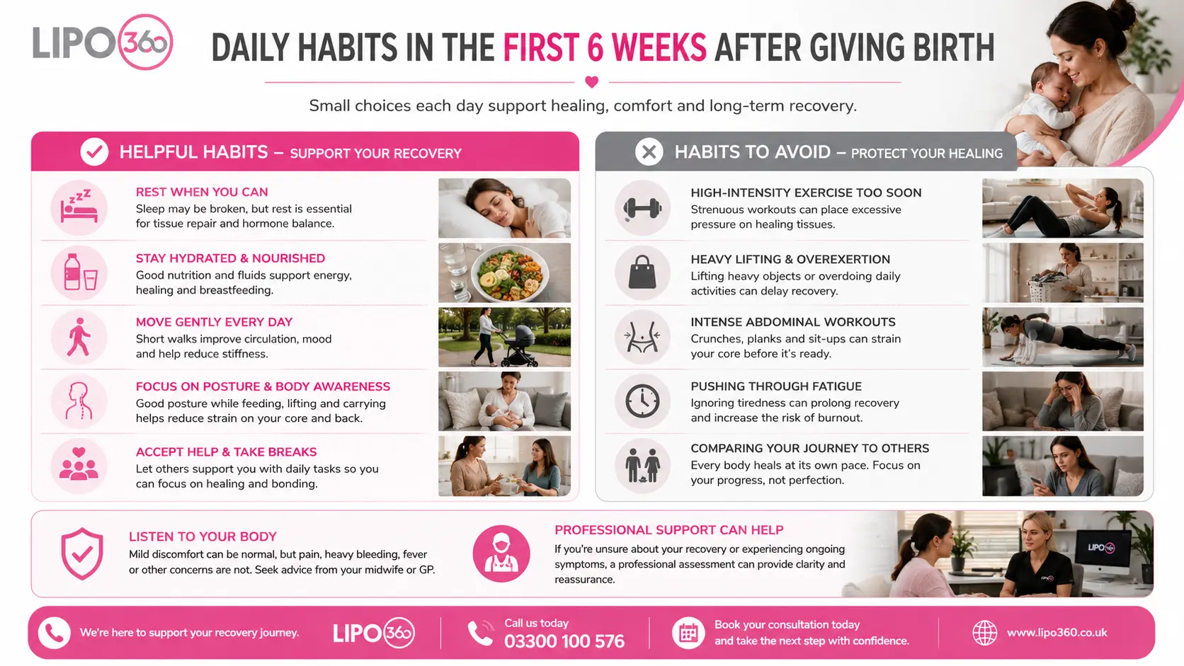 What to Do (and Avoid) in the First 6 Weeks After Giving Birth To Avoid Diastasis Recti 3 First 6 Weeks After Giving Birth To Avoid Diastasis Recti Walsall : Daily Habits in the First 6 Weeks After Giving Birth
